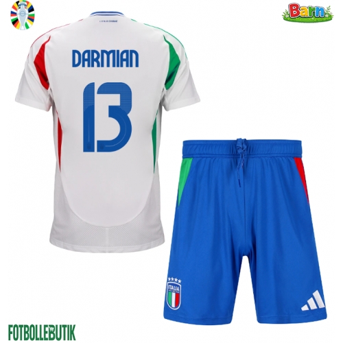 Italien Matteo Darmian #13 Bortaställ Barn EM 2024 Kortärmad (+ Korta byxor)